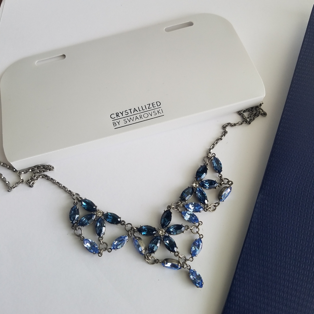 Swarovski Crystallized Blue Necklace NWT - Picture 9 of 17